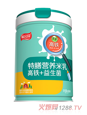 聰貝冠特膳營(yíng)養(yǎng)米乳-高鐵+益生菌罐裝